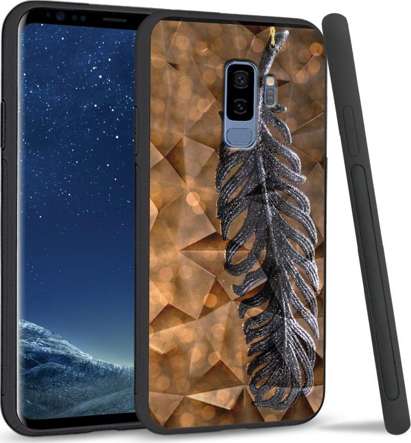 Super Fashion Etui na telefon Samsung Galaxy S9 Plus Crystal Case Metal Feather 1