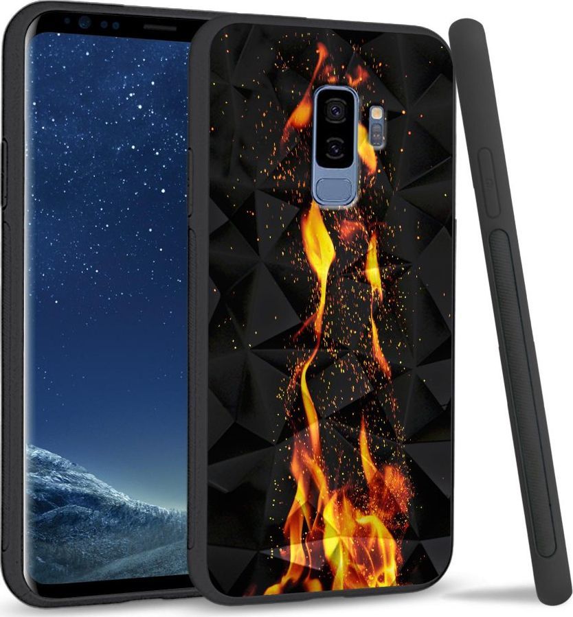 Super Fashion Etui na telefon Samsung Galaxy S9 Plus Crystal Case Crackling Fire 1