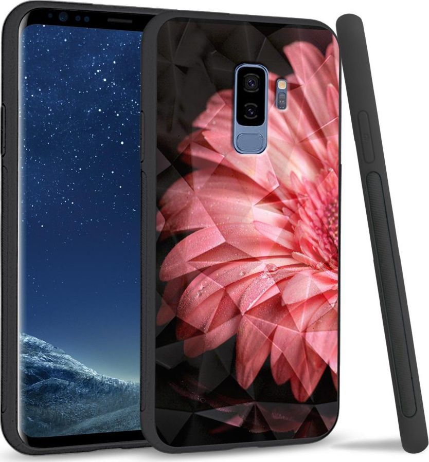 Super Fashion Etui na telefon Samsung Galaxy S9 Plus Crystal Case Pink flower 1