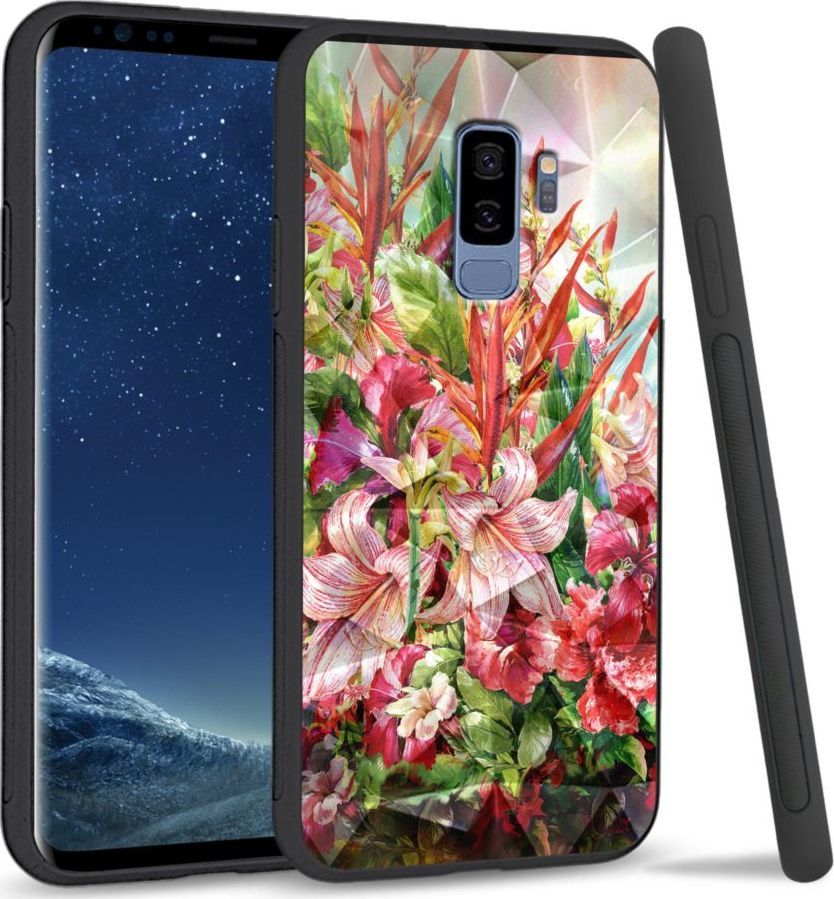 Super Fashion Etui na telefon Samsung Galaxy S9 Plus Crystal Case Flowers 1
