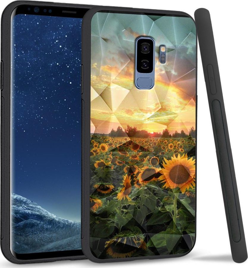 Super Fashion Etui na telefon Samsung Galaxy S9 Plus Crystal Case Sunflower Garden 1