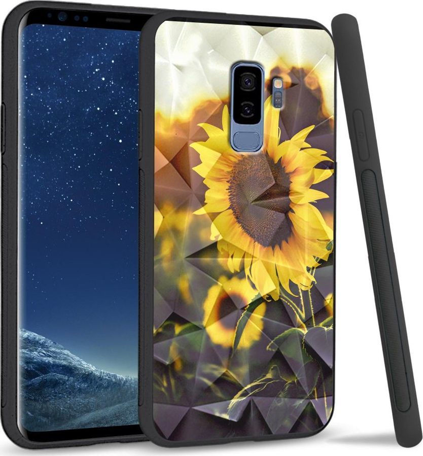 Super Fashion Etui na telefon Samsung Galaxy S9 Plus Crystal Case Sunflower field 1
