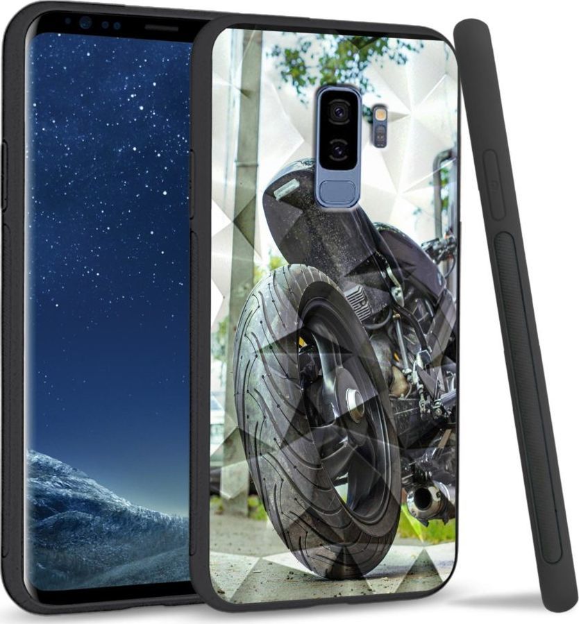Super Fashion Etui na telefon Samsung Galaxy S9 Plus Crystal Case Bike Tyre 1