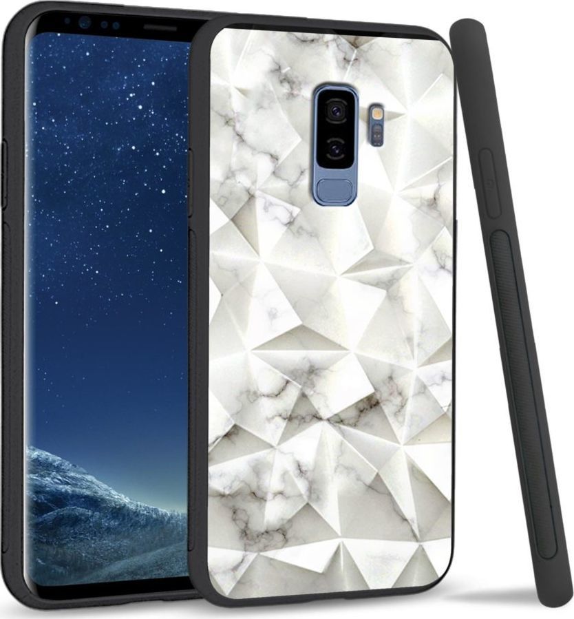 Super Fashion Etui na telefon Samsung Galaxy S9 Plus Crystal Case White granite 1