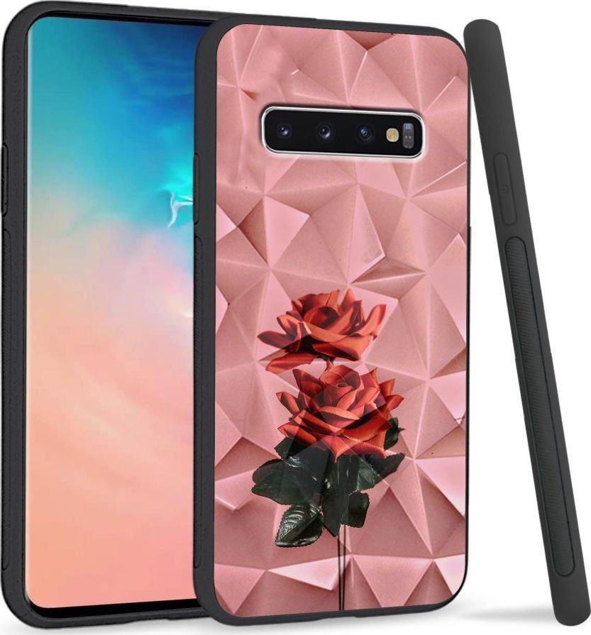 Super Fashion Etui na telefon Samsung Galaxy S10 Crystal Case Rose love 1