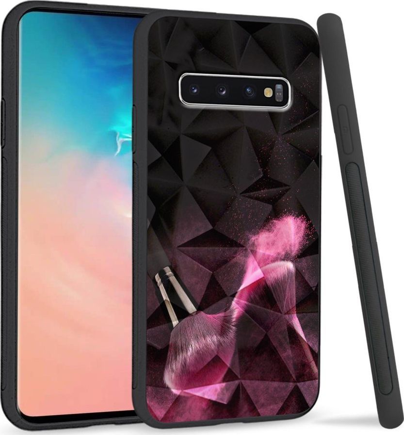 Super Fashion Etui na telefon Samsung Galaxy S10 Crystal Case Pink powder brush 1