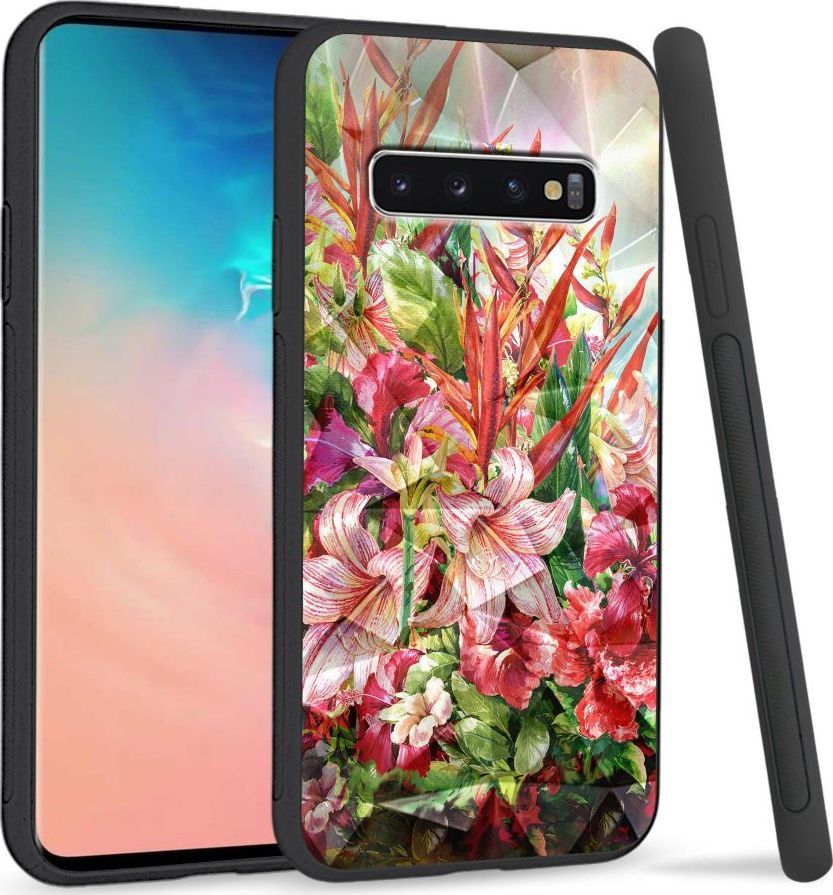 Super Fashion Etui na telefon Samsung Galaxy S10 Crystal Case Flowers 1