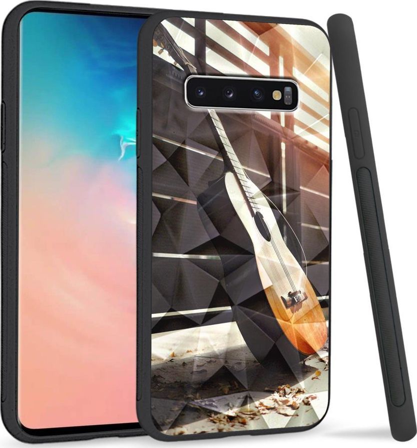 Super Fashion Etui na telefon Samsung Galaxy S10 Crystal Case Wooden Guitar 1