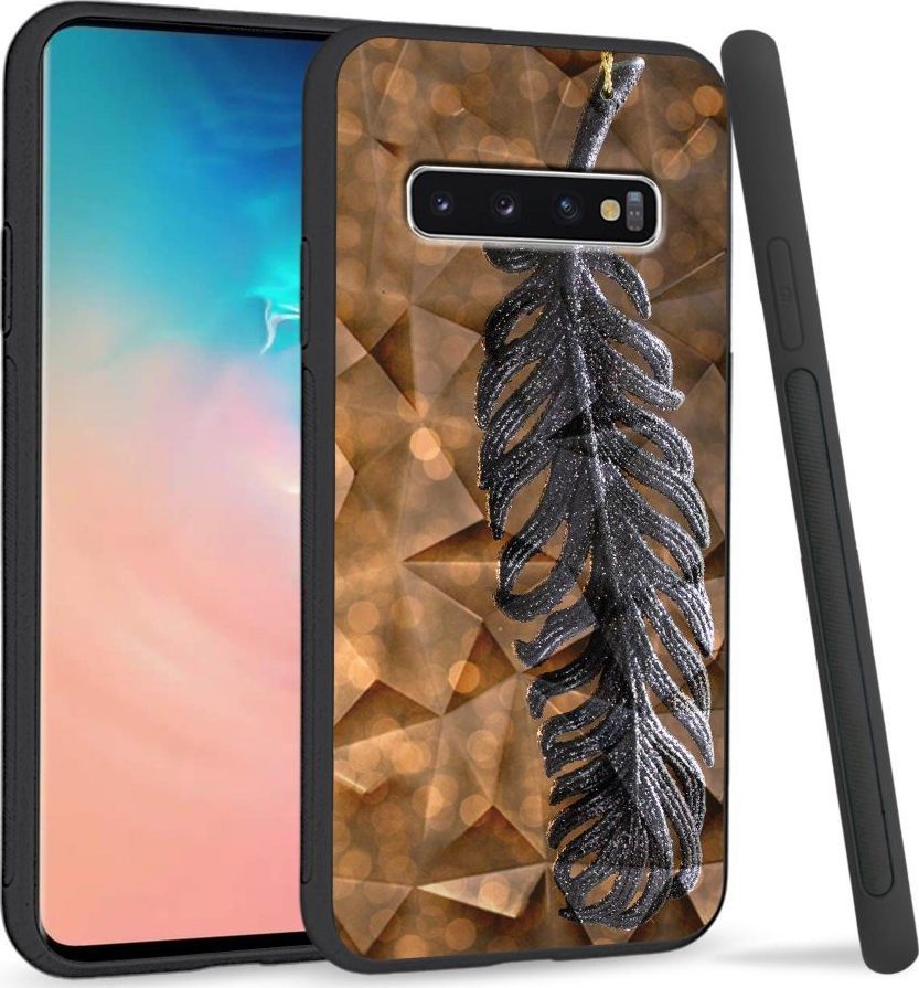 Super Fashion Etui na telefon Samsung Galaxy S10 Crystal Case Metal Feather 1