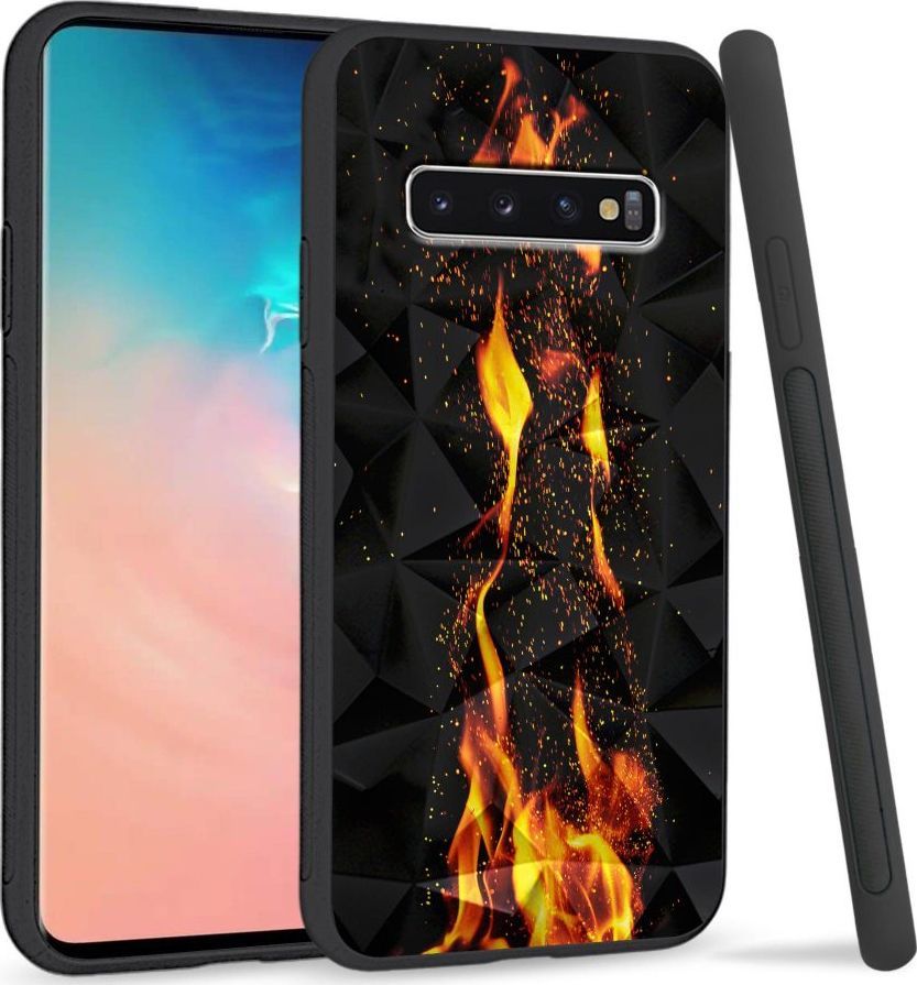 Super Fashion Etui na telefon Samsung Galaxy S10 Crystal Case Crackling Fire 1