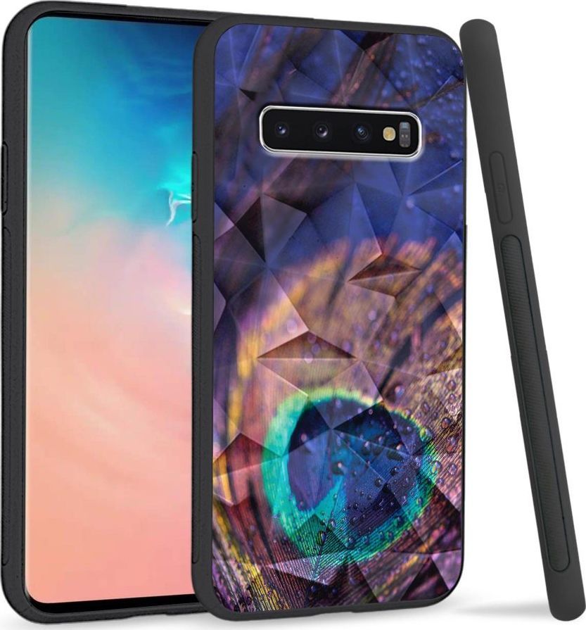 Super Fashion Etui na telefon Samsung Galaxy S10 Crystal Case Peacock Feather Closeup 1