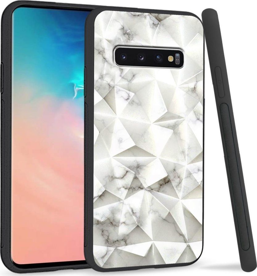 Super Fashion Etui na telefon Samsung Galaxy S10 Crystal Case White granite 1