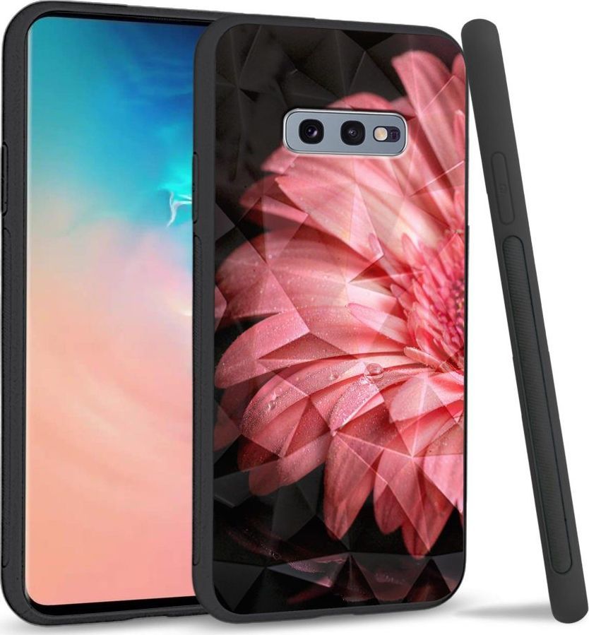 Super Fashion Etui na telefon Samsung Galaxy S10E Crystal Case Pink flower 1