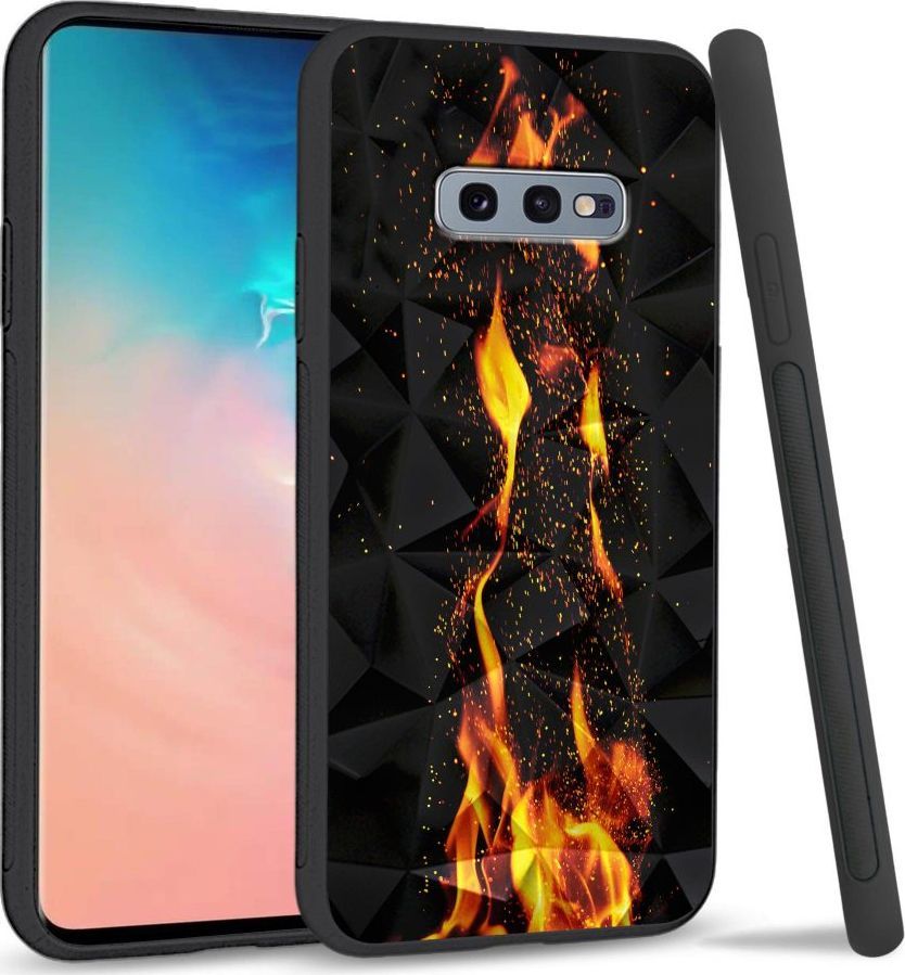 Super Fashion Etui na telefon Samsung Galaxy S10E Crystal Case Crackling Fire 1