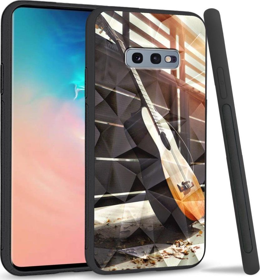 Super Fashion Etui na telefon Samsung Galaxy S10E Crystal Case Wooden Guitar 1