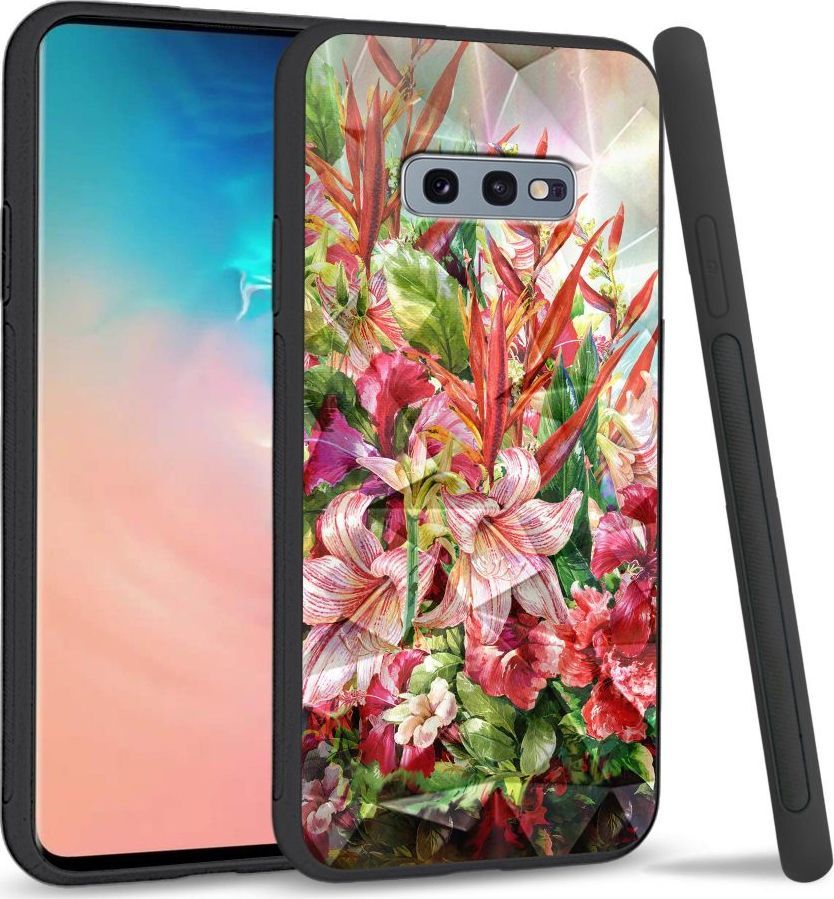 Super Fashion Etui na telefon Samsung Galaxy S10E Crystal Case Flowers 1