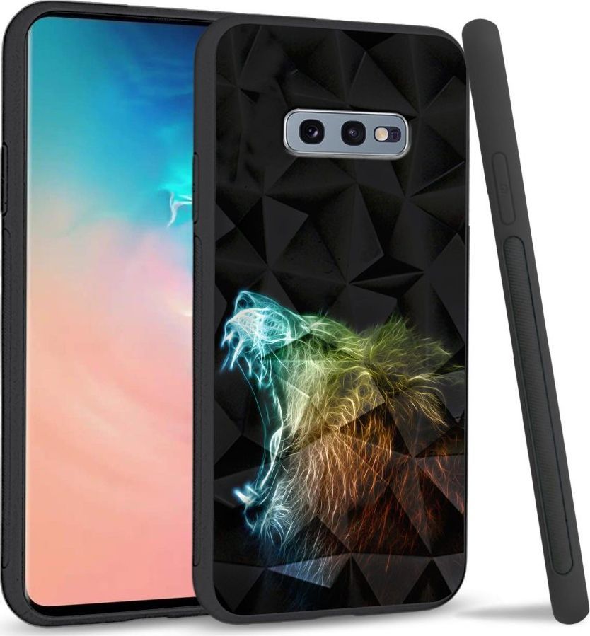 Super Fashion Etui na telefon Samsung Galaxy S10E Crystal Case Roaring Lion 1