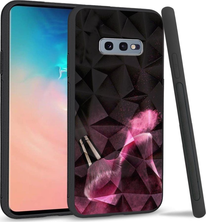 Super Fashion Etui na telefon Samsung Galaxy S10E Crystal Case Pink powder brush 1