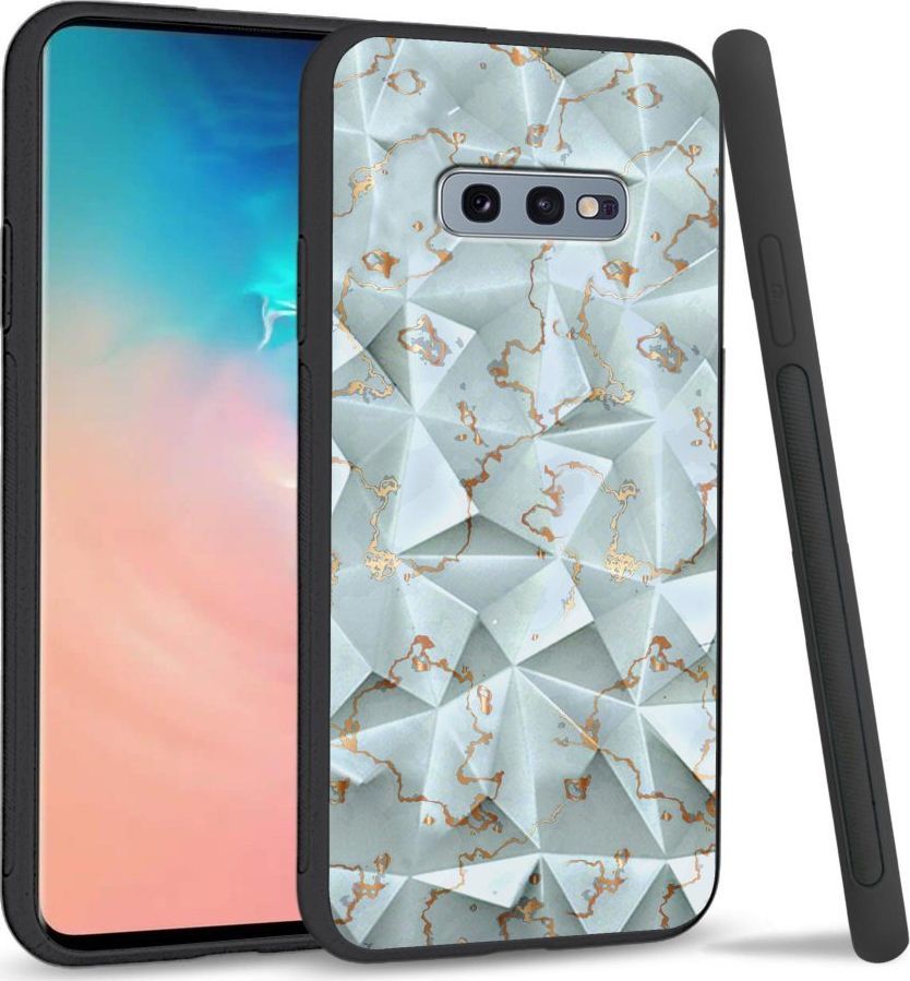 Super Fashion Etui na telefon Samsung Galaxy S10E Crystal Case Golden blue granite 1