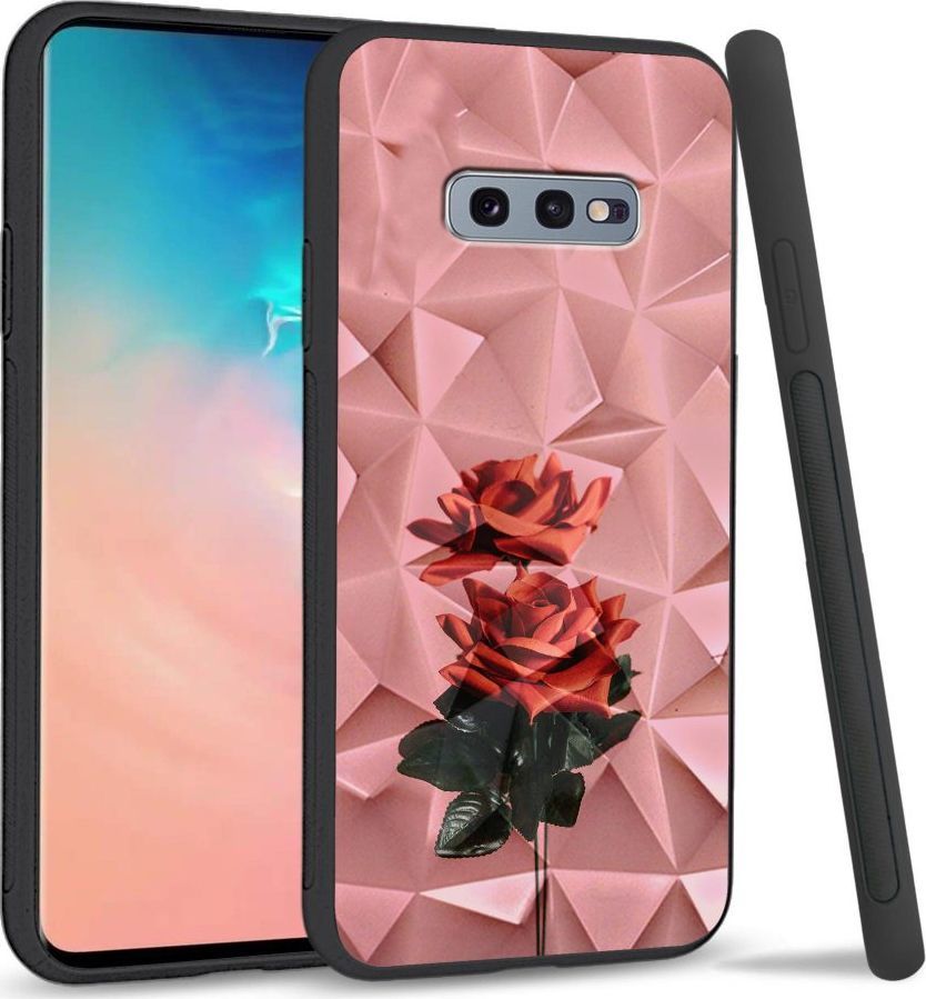 Super Fashion Etui na telefon Samsung Galaxy S10E Crystal Case Rose love 1