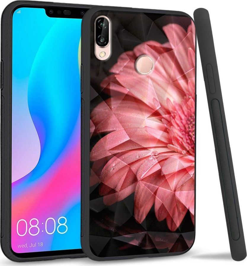 Super Fashion Etui na telefon Huawei P20 Lite 2019 Crysta Pokrowiec Pink flower 1