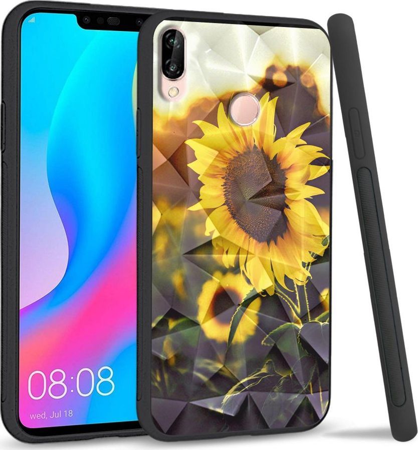 Super Fashion Etui na telefon Huawei P20 Lite 2019 Crysta Pokrowiec Sunflower field 1