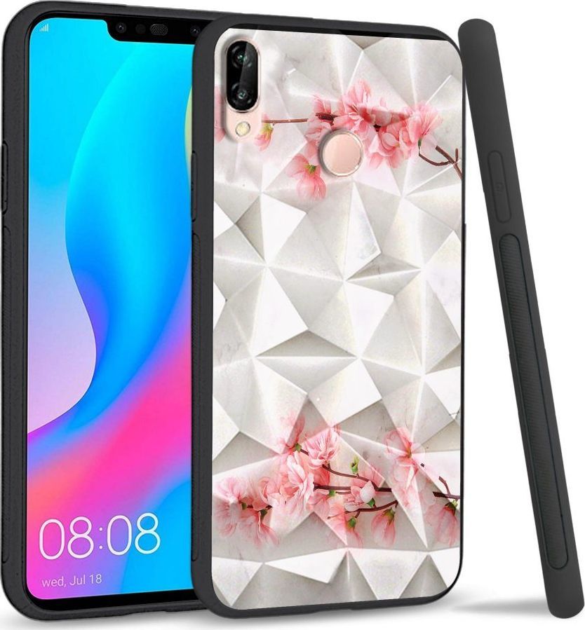 Super Fashion Etui na telefon Huawei P20 Lite 2019 Crysta Pokrowiec Due flowers 1