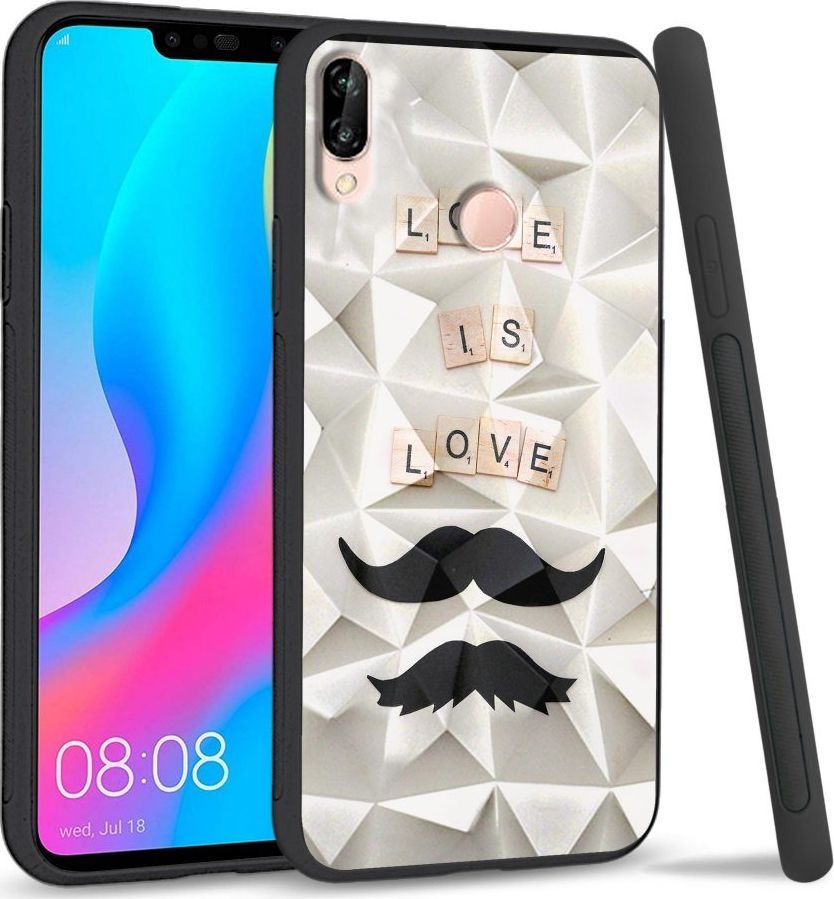 Super Fashion Etui na telefon Huawei P20 Lite 2019 Crysta Pokrowiec Love is love 1