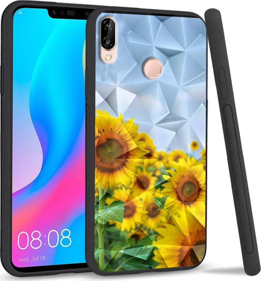 Super Fashion Etui na telefon Huawei P20 Lite 2019 Crysta Pokrowiec Sunflowers 1