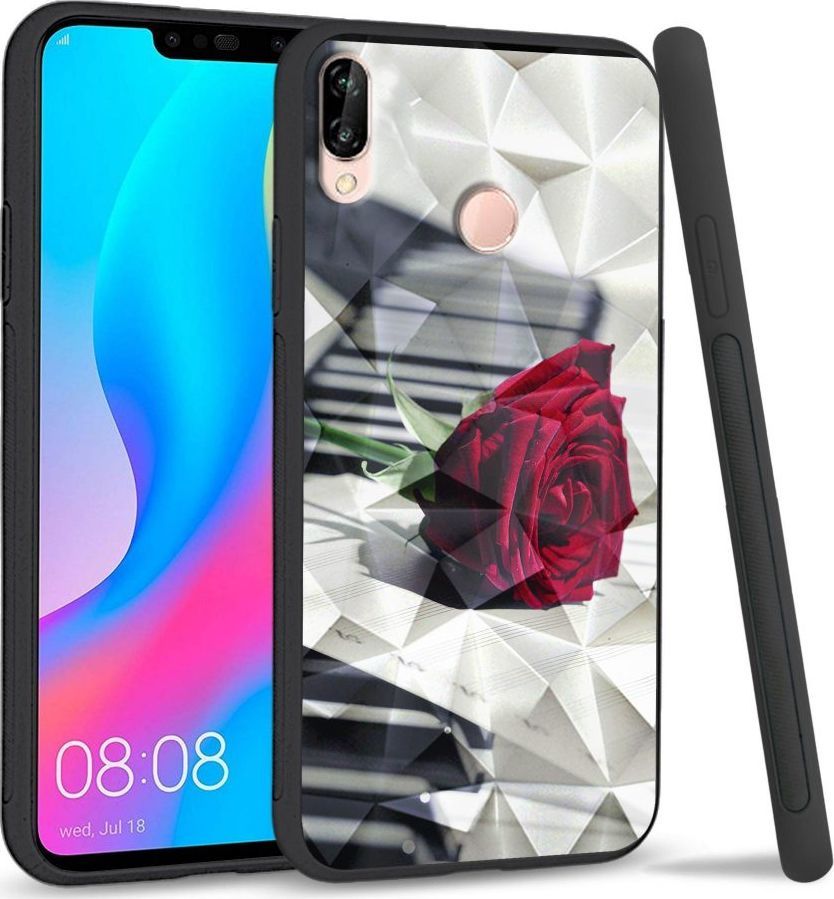Super Fashion Etui na telefon Huawei P20 Lite 2019 Crysta Pokrowiec Rose Piano 1