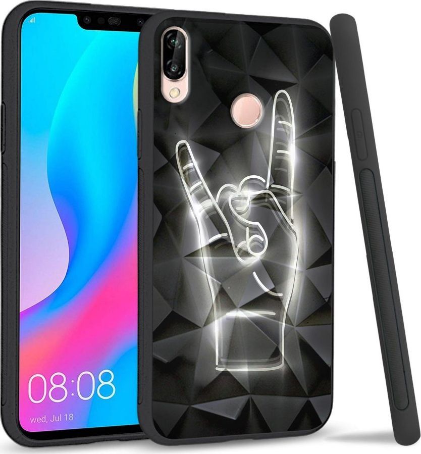 Super Fashion Etui na telefon Huawei P20 Lite 2019 Crysta Pokrowiec We Rock 1