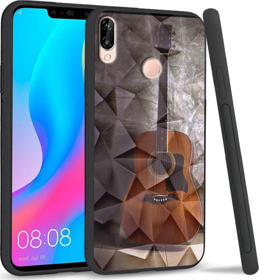 Super Fashion Etui na telefon Huawei P20 Lite 2019 Crysta Pokrowiec Guitar 1