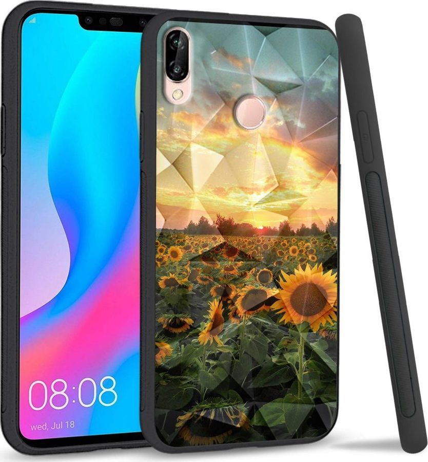 Super Fashion Etui na telefon Huawei P20 Lite 2019 Crysta Pokrowiec Sunflower Garden 1