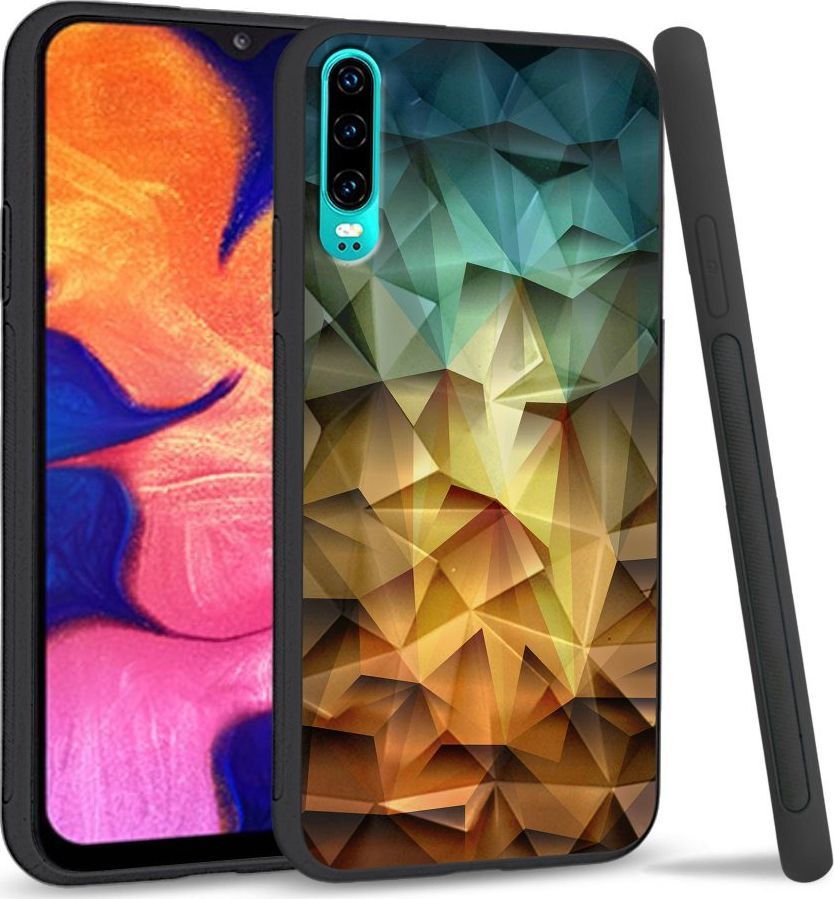 Super Fashion Etui na telefon Huawei P30 Crysta Pokrowiec Polygonal 1