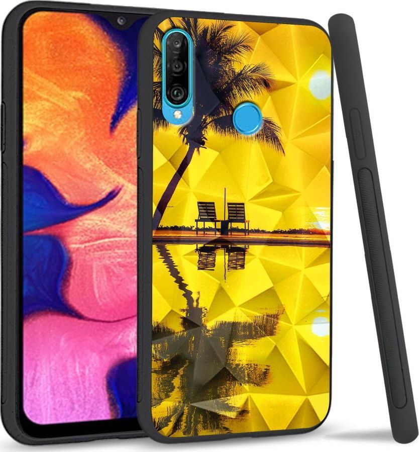 Super Fashion Etui na telefon Huawei P30 Lite Crysta Pokrowiec Yellow sunset 1