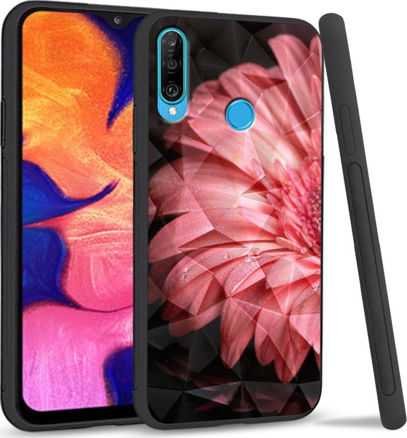 Super Fashion Etui na telefon Huawei P30 Lite Crysta Pokrowiec Pink flower 1