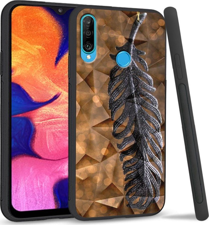 Super Fashion Etui na telefon Huawei P30 Lite Crysta Pokrowiec Metal Feather 1