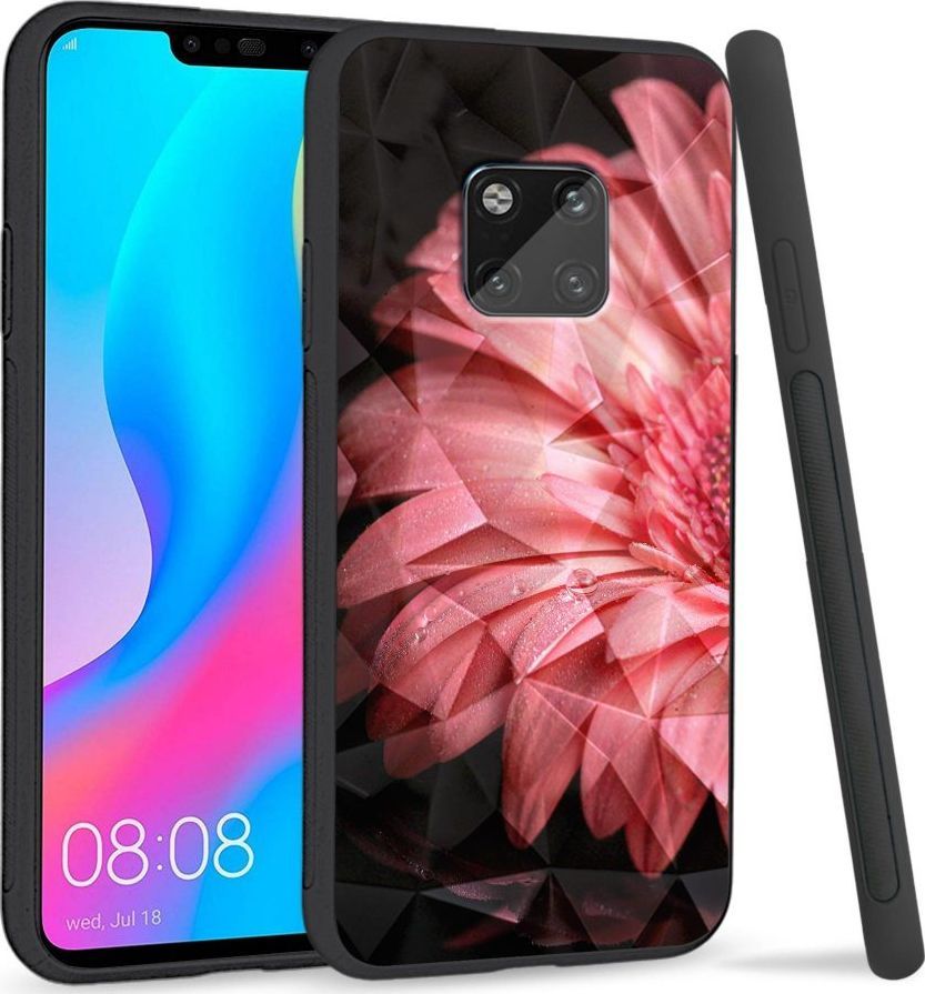 Super Fashion Etui na telefon Huawei Mate 20 Pro Crysta Pokrowiec Pink flower 1