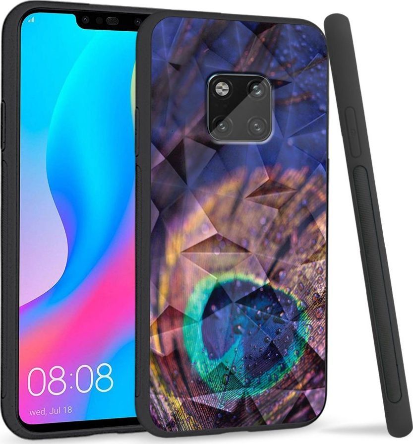 Super Fashion Etui na telefon Huawei Mate 20 Pro Crysta Pokrowiec Peacock Feather Closeup 1