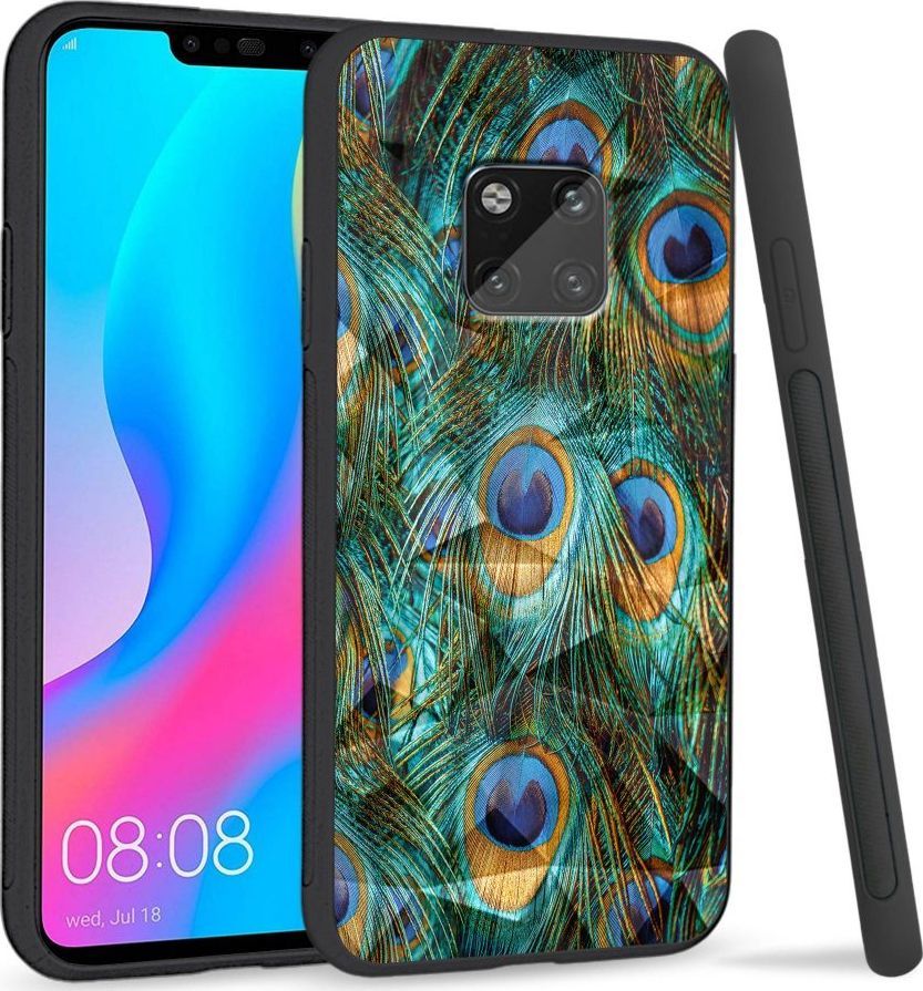 Super Fashion Etui na telefon Huawei Mate 20 Pro Crysta Pokrowiec Peacock Feather Bunch 1