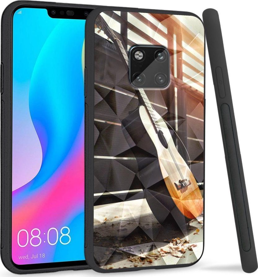 Super Fashion Etui na telefon Huawei Mate 20 Pro Crysta Pokrowiec Wooden Guitar 1