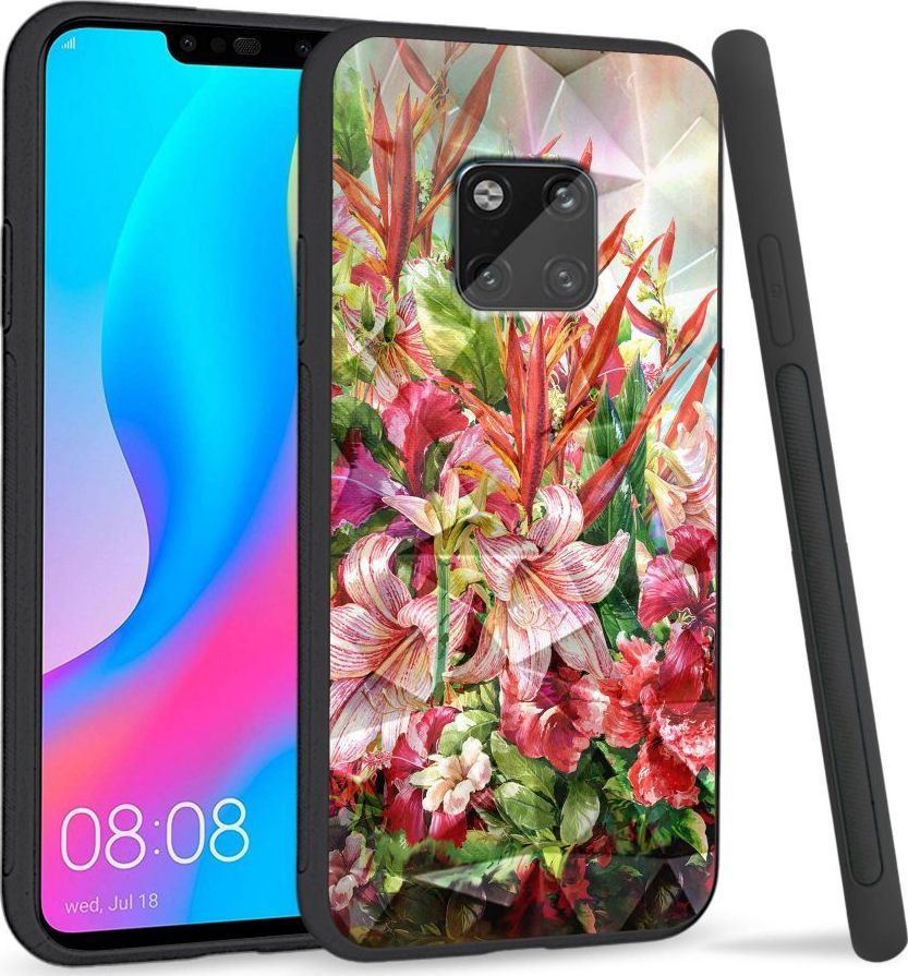 Super Fashion Etui na telefon Huawei Mate 20 Pro Crysta Pokrowiec Flowers 1