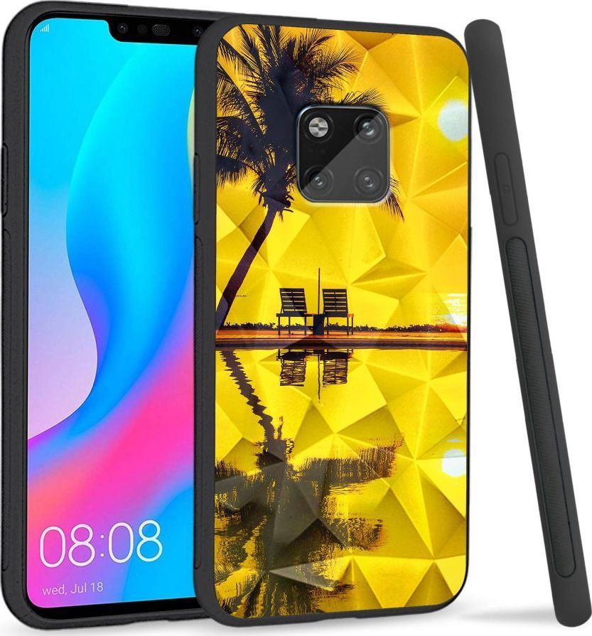 Super Fashion Etui na telefon Huawei Mate 20 Pro Crysta Pokrowiec Yellow sunset 1