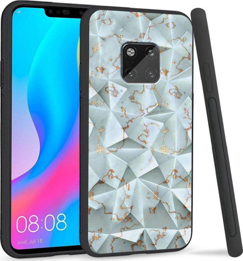Super Fashion Etui na telefon Huawei Mate 20 Pro Crysta Pokrowiec Golden blue granite 1