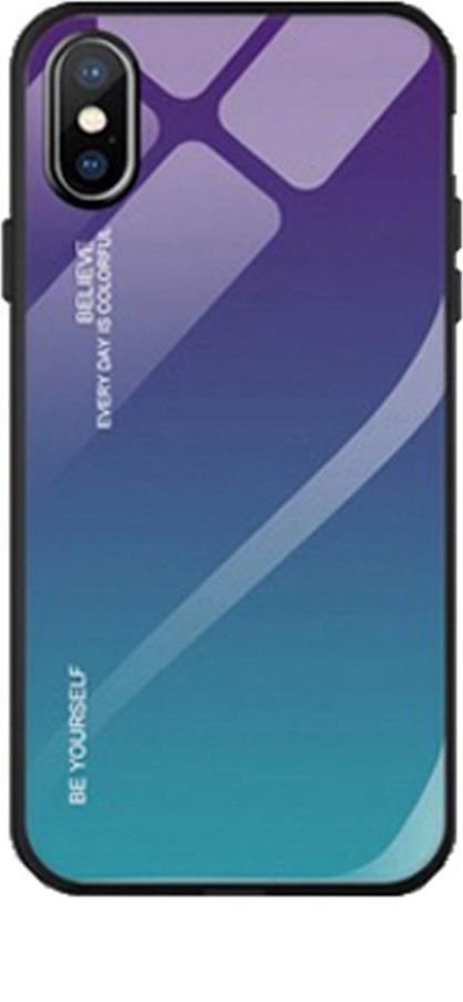 Super Fashion Etui Szklane Ombre niebiesko zielone do Apple Iphone X 1