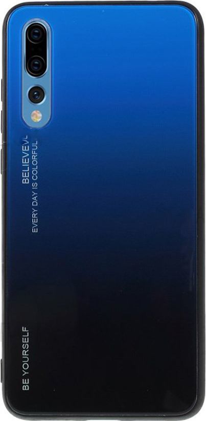 Super Fashion Etui Szklane Ombre niebiesko czarne do Huawei P20 Pro 1