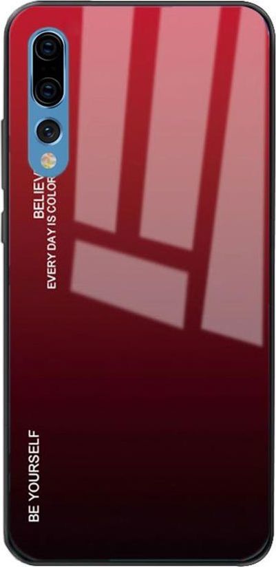 Super Fashion Etui Szklane Ombre czerwono czarne do Huawei P20 Pro 1
