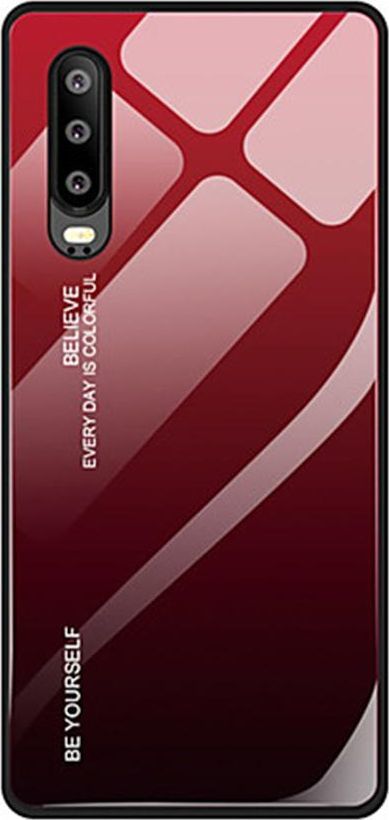 Super Fashion Etui Szklane Ombre czerwono czarne do Huawei P30 1
