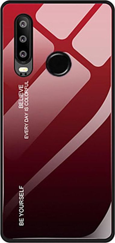 Super Fashion Etui Szklane Ombre czerwono czarne do Huawei P30 Lite 1