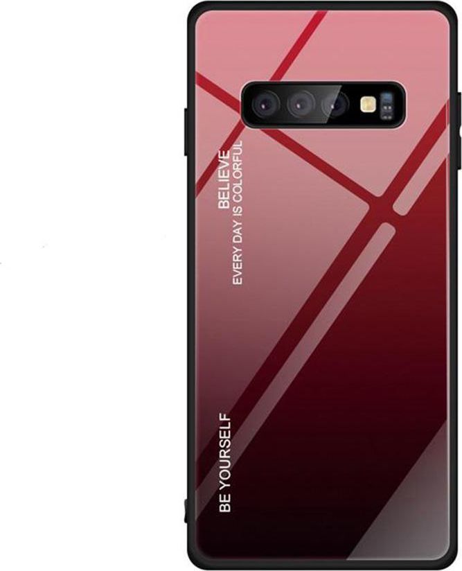 Super Fashion Etui Szklane Ombre czerwono czarne do Samsung Galaxy S10 1